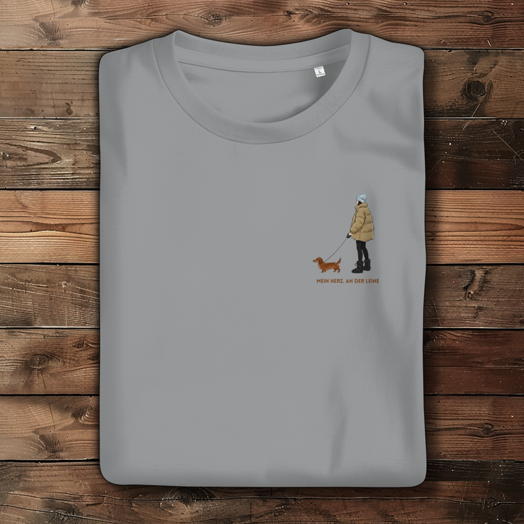 Dackel T-Shirt Damen | Mein Herz. An der Leine. | GLAM ART