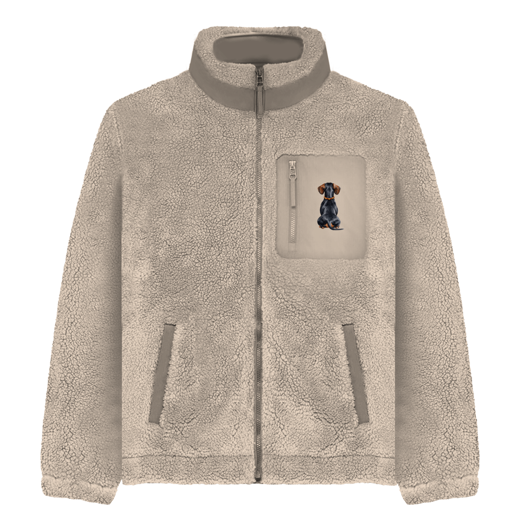 Sherpa Jacke mit Dackel Design