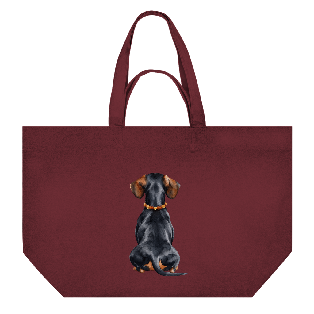 Shopping Bag Black Tan Back