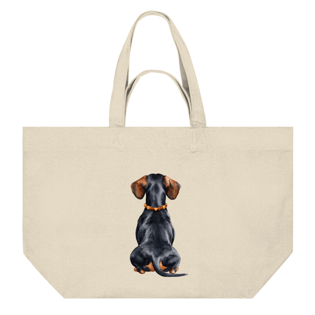 Shopping Bag Black Tan Back