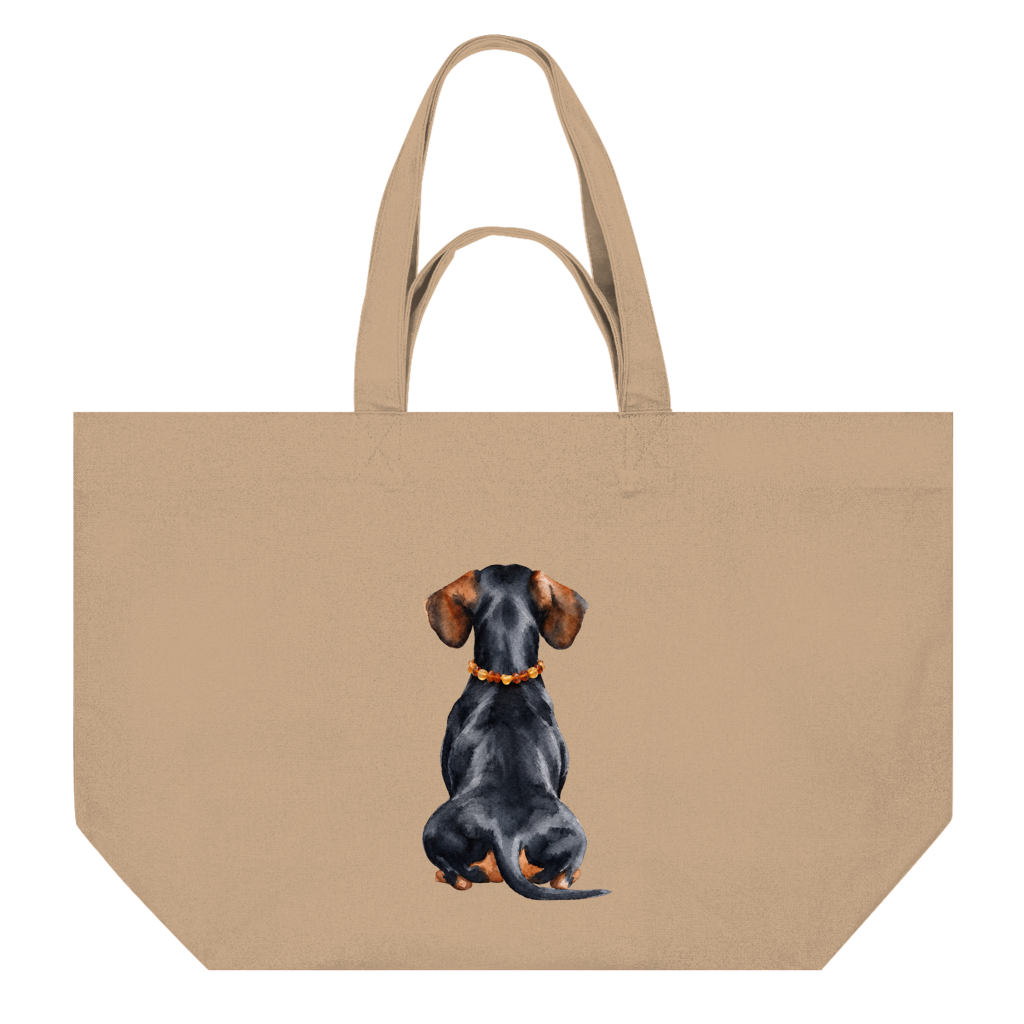 Shopping Bag Black Tan Back