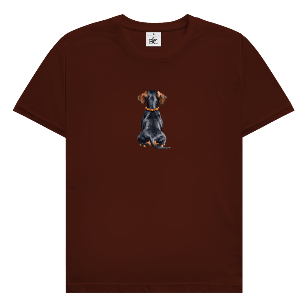 Unisex T-Shirt Black Tan Dackel Design
