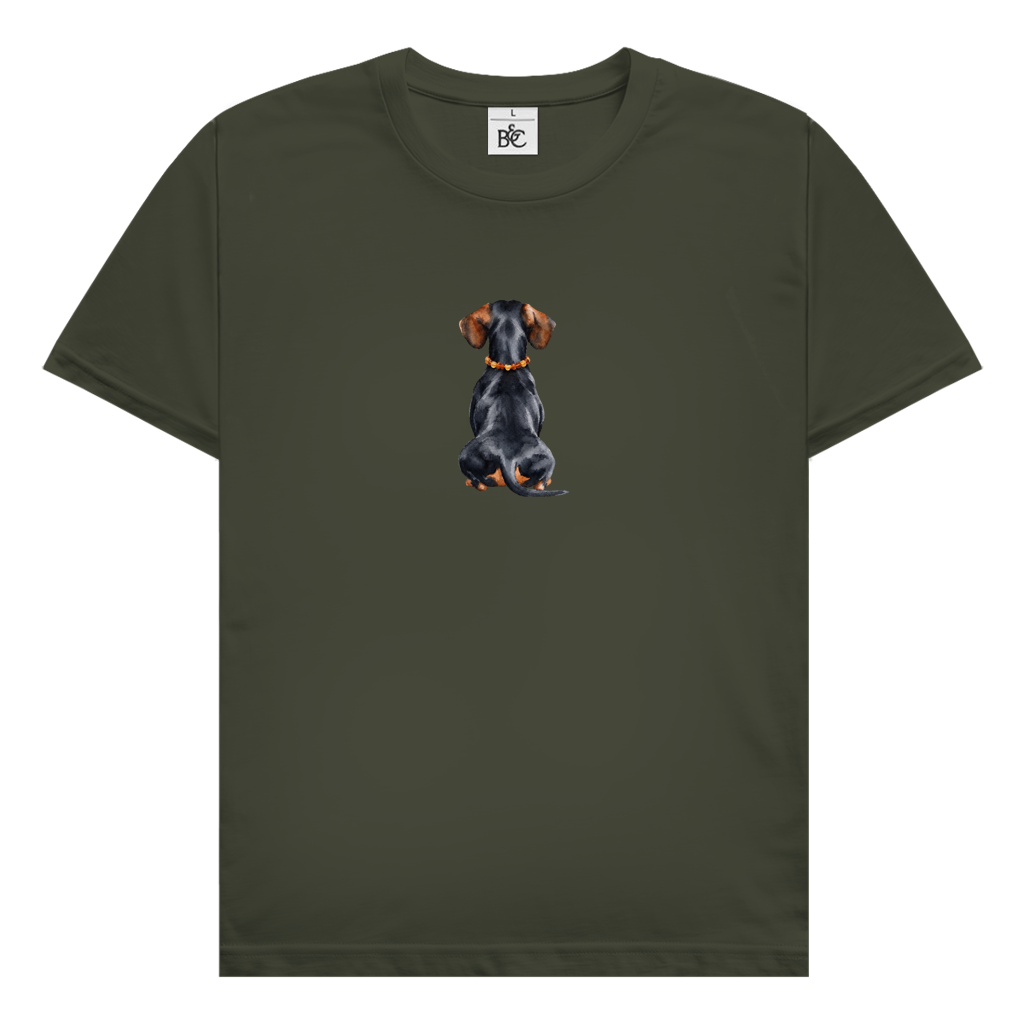 Unisex T-Shirt Black Tan Dackel Design