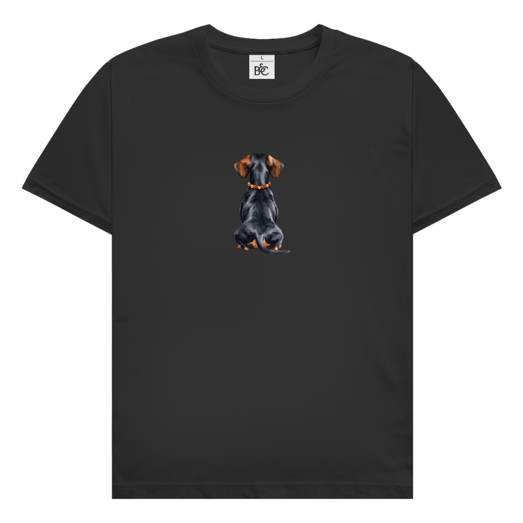 Unisex T-Shirt Black Tan Dackel Design