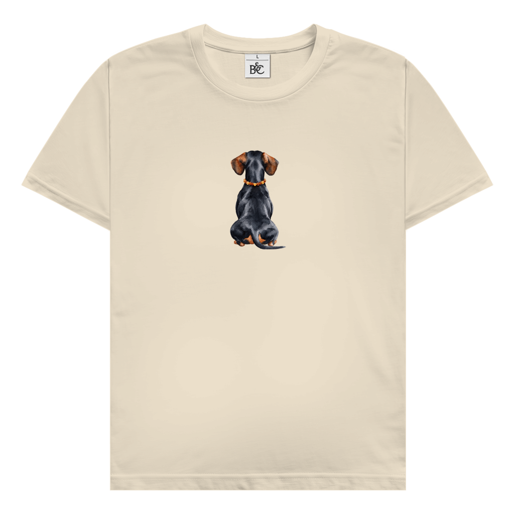 Unisex T-Shirt Black Tan Dackel Design