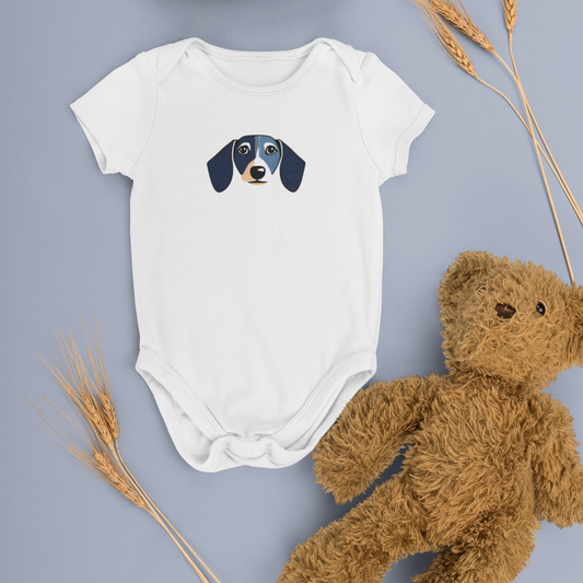 Baby Bio Body mit Dackel Motiv als Geschenkidee