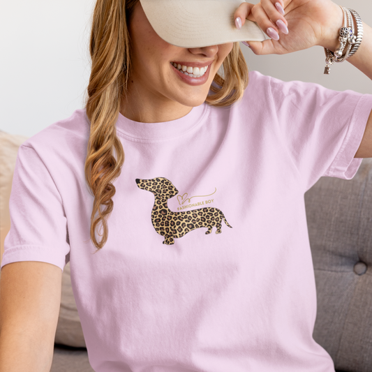 Printed T-shirt for women with funny dachshund print