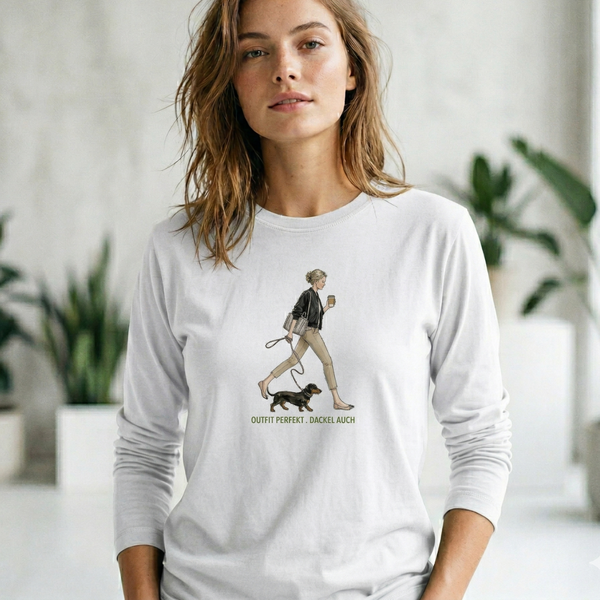 Unisex Langarmshirt Outfit perfekt. Dackel auch