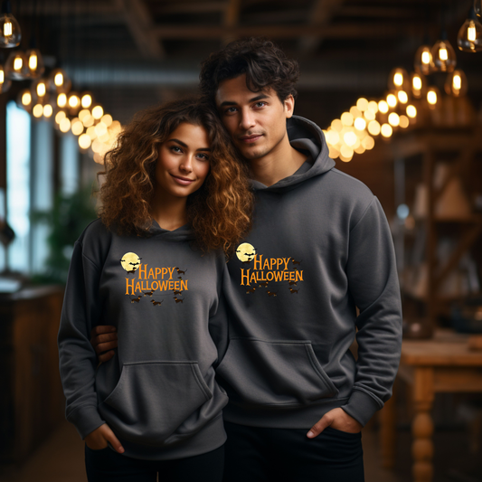 Oversize Hoodie Happy Halloween mit kleinen teuflischen Dackeln für Sie&Ihn