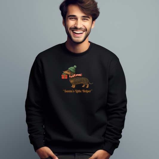 Unisex Sweatshirt für Weihnachten Premium Bio mit "Santas little Helper"Dackel