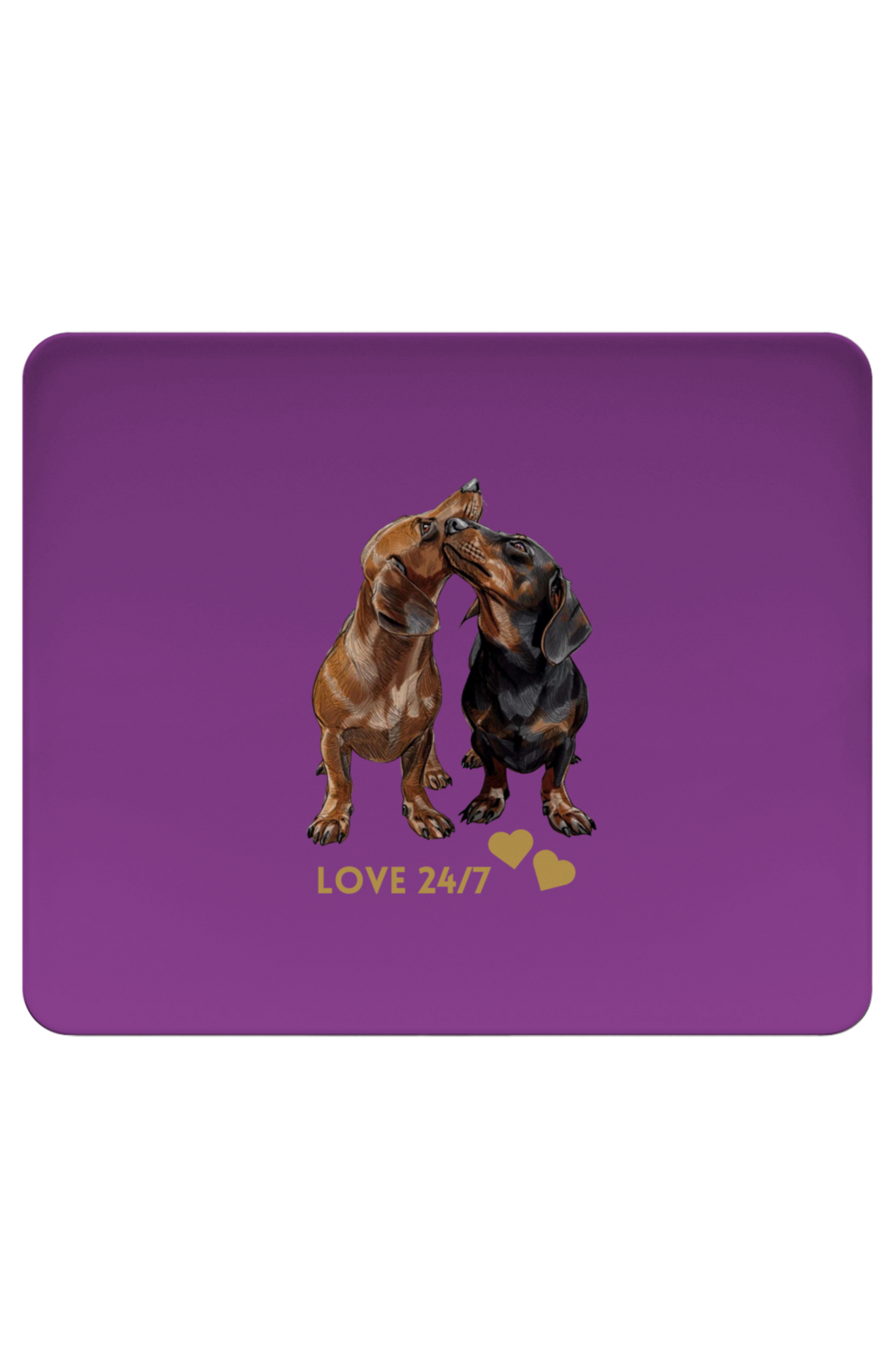 Geschenk für Dackel Fans - Mousepad  mit 24/7 Love Dackel Motiv