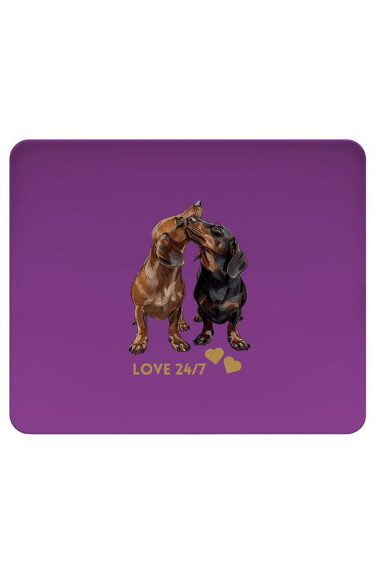Geschenk für Dackel Fans - Mousepad  mit 24/7 Love Dackel Motiv