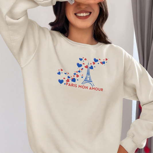 Sudadera de mujer de moda con estampado "paris mon amour" 