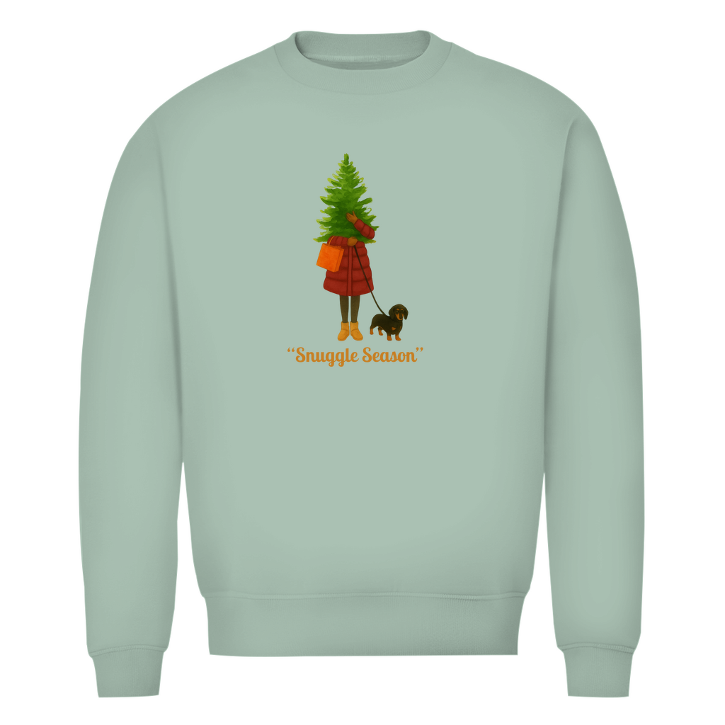 Weihnachts Sweatshirt Bio Premium mit Dackel Print "Snuggle Season"