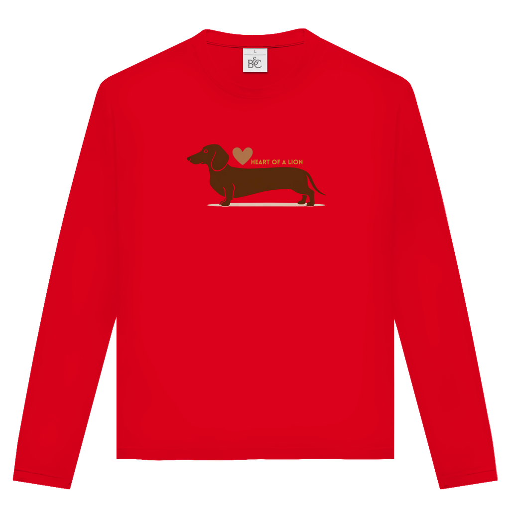 Unisex Langarmshirt Dackel mit Herz