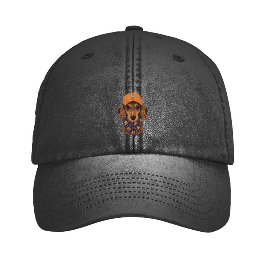 Vintage Cap mit Dackel Print Motiv als Geschenkidee