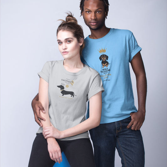 Dackel T-Shirt World Dachshund Day 2025 – Minimalistisches Unisex Shirt mit Luftballons