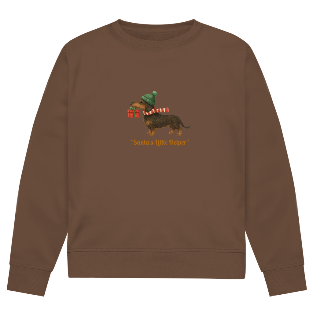Unisex Sweatshirt für Weihnachten Premium Bio mit "Santas little Helper"Dackel
