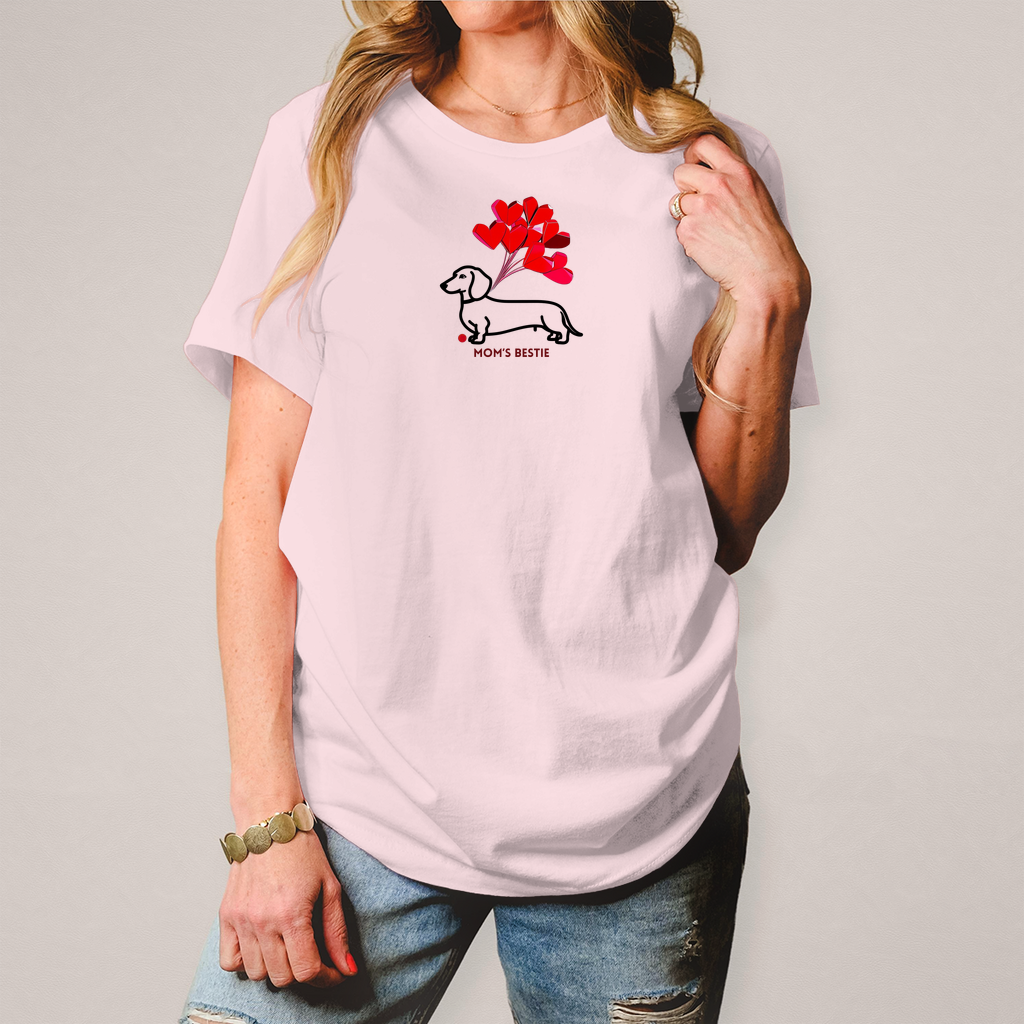 Damen T-Shirt Dackel Mom's best friend