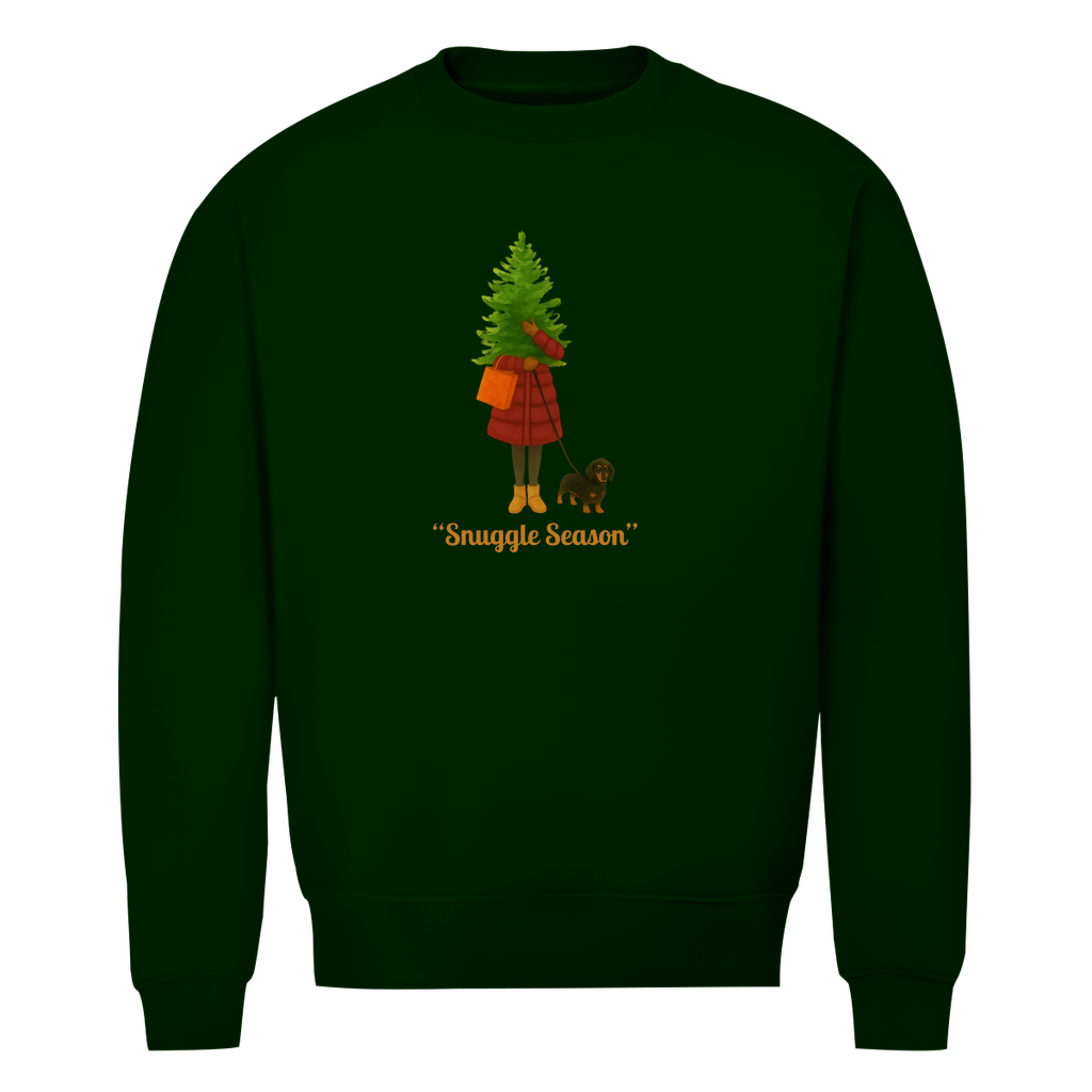 Weihnachts Sweatshirt Bio Premium mit Dackel Print "Snuggle Season"