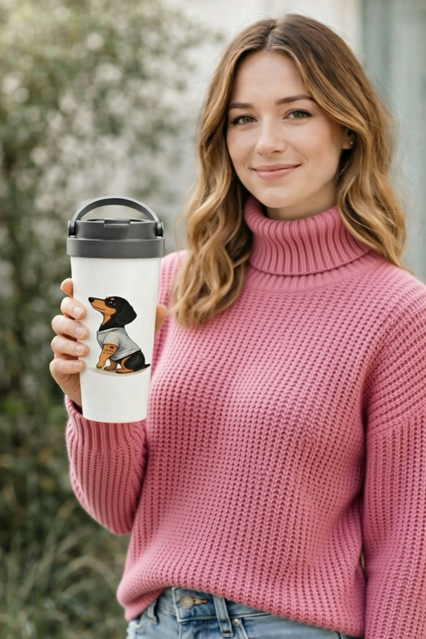 Edelstahl Reisebecher für Dackel Liebhaber – I Love Mom and Dad Design, 15oz