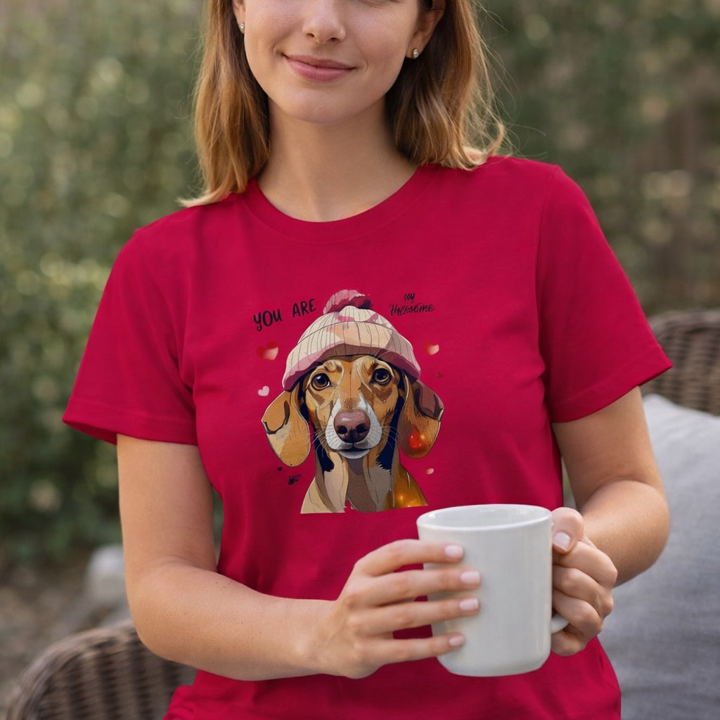 Damen Premium Bio T-Shirt als Valentinstag's Geschenk für Dackel Liebhaber