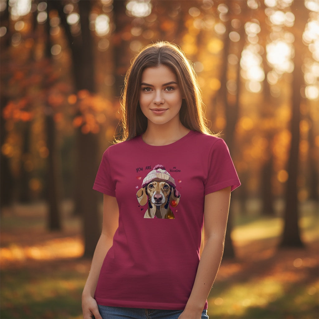 Damen Premium Bio T-Shirt als Valentinstag's Geschenk für Dackel Liebhaber