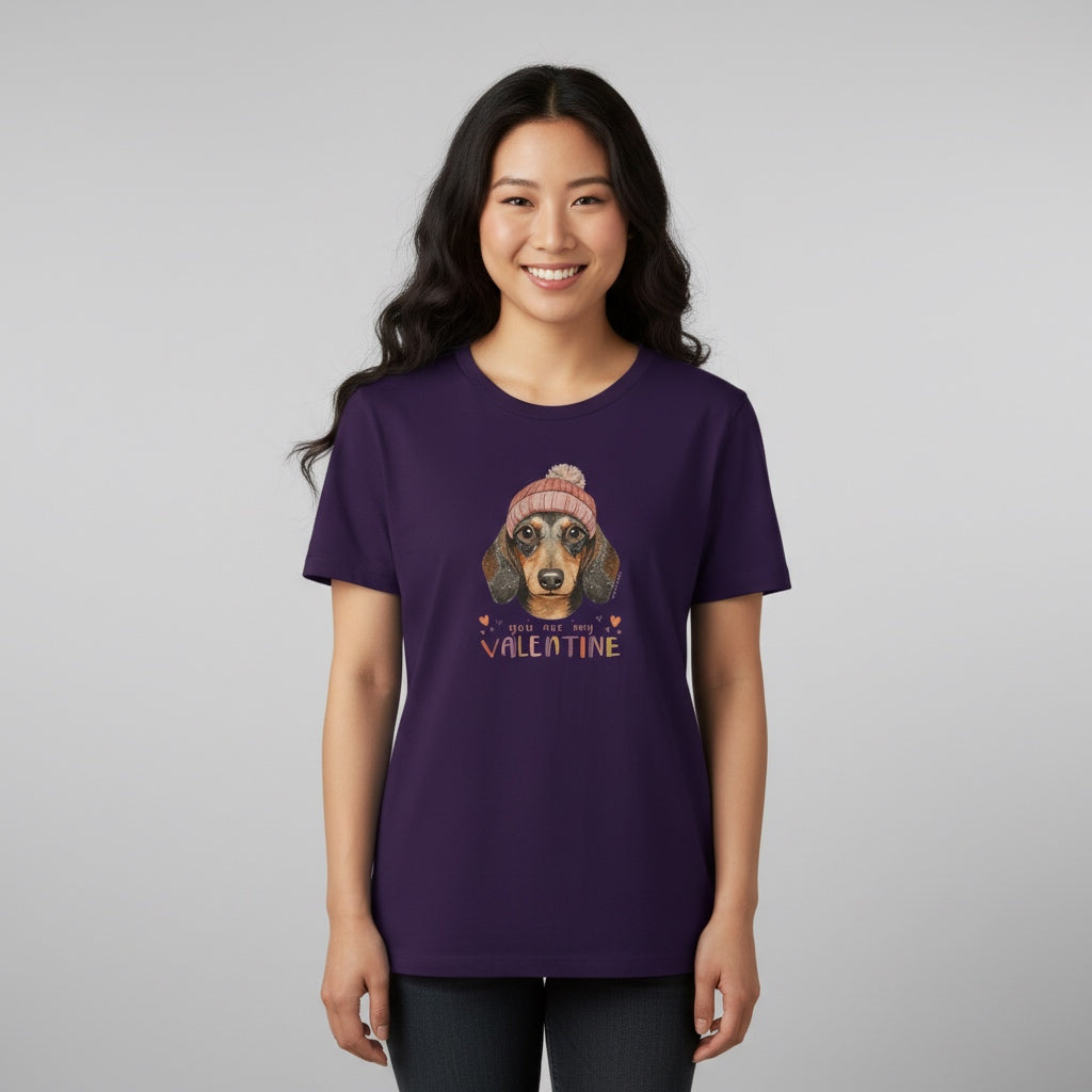 Damen Premium Bio T-Shirt "you are my Valentin"für Dackel Fans und Liebhaber