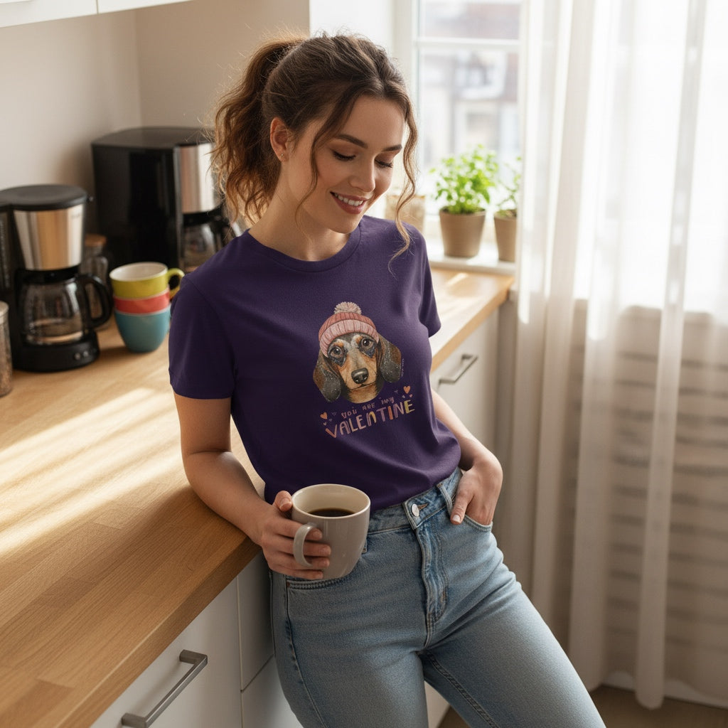Damen Premium Bio T-Shirt "you are my Valentin"für Dackel Fans und Liebhaber