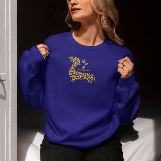 Women's sweatshirt with fashion dachshund print