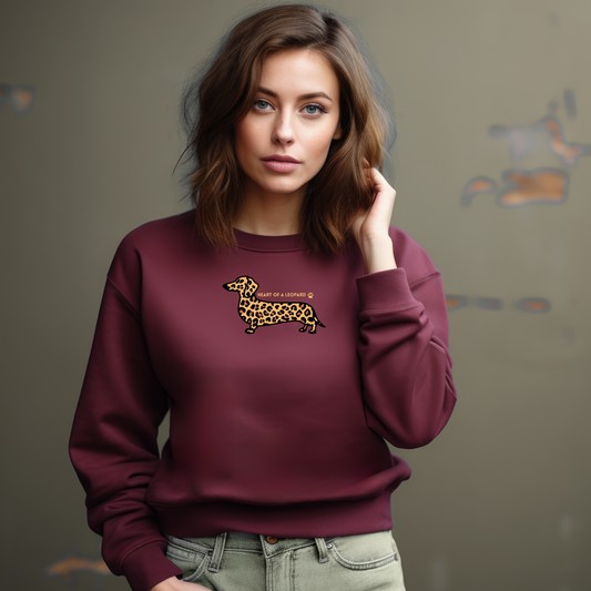 Damen Sweatshirt HEART OF A LEOPARD DACKEL