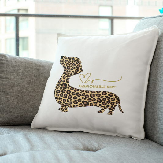 Home Deko Zierkissen mit Leo Fashion Dackel Print Motiv