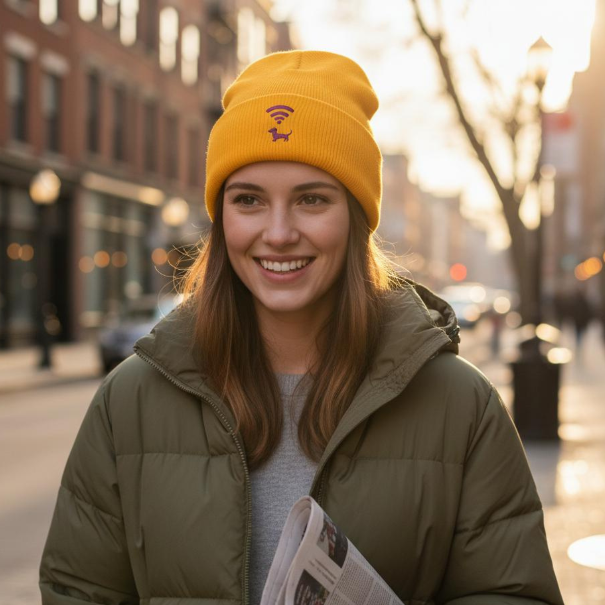 Trendy Beanie mit Dackel Motiv – Hochwertige Stickerei für Hundeliebhaber