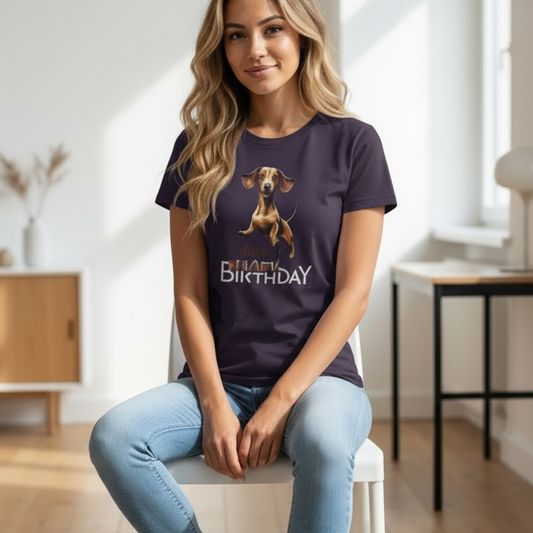 Unisex T-Shirt "Happy Birthday Dackel"- oversized als Geschenkidee für Sie & Ihn
