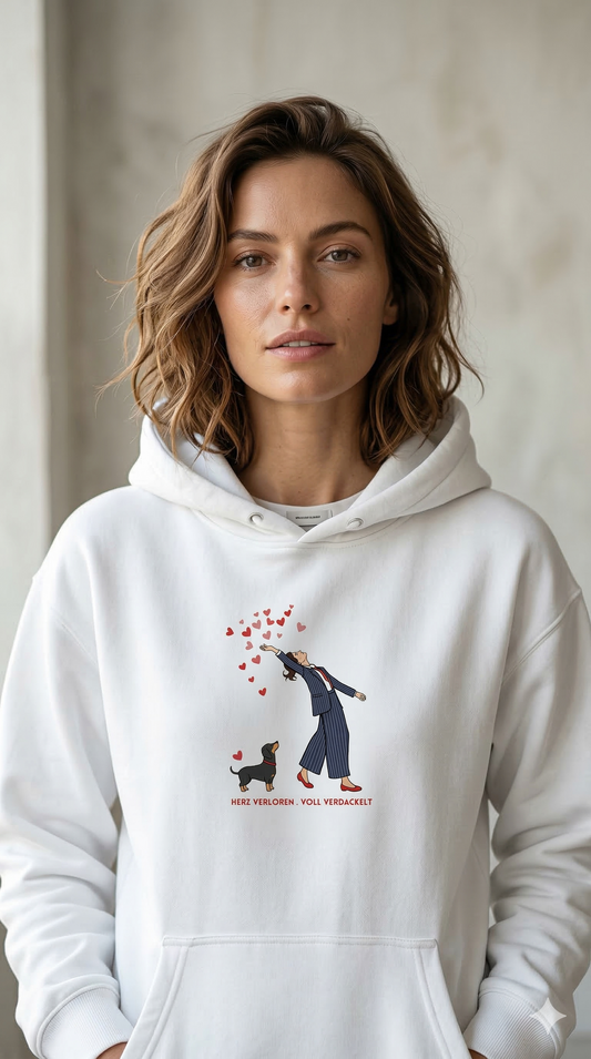 Oversized Bio-Hoodie „Herz verloren . voll verdackelt"