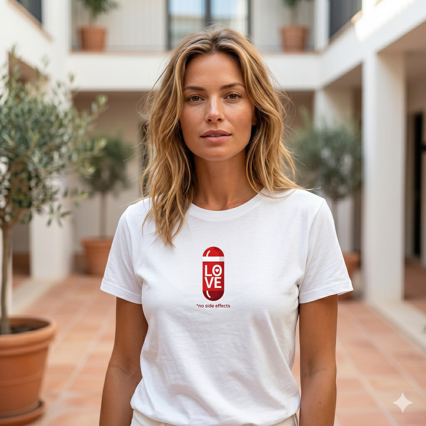 Oversize T-Shirt mit witzigem Spruch - Love Pill with no side effects - Überraschungs-Geschenk