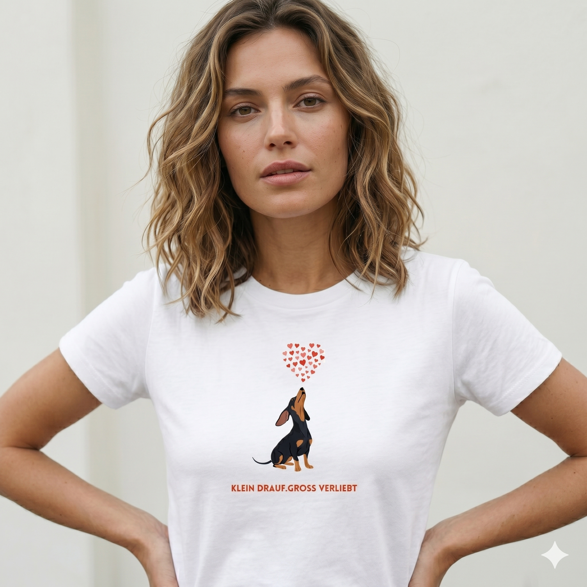 Damen T-Shirt Klein drauf. Groß verliebt | GLAM ART