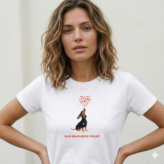 Damen T-Shirt Klein drauf. Groß verliebt | GLAM ART