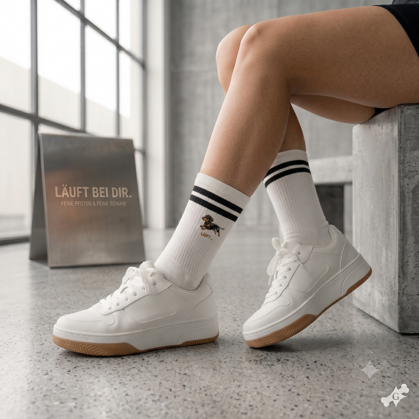Socken für Sie & Ihn mit Streifen Läuft – Dackel Edition