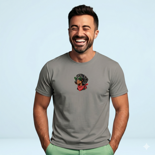 Herren Premium Bio T-Shirt – mit King Cool Dackel Motiv
