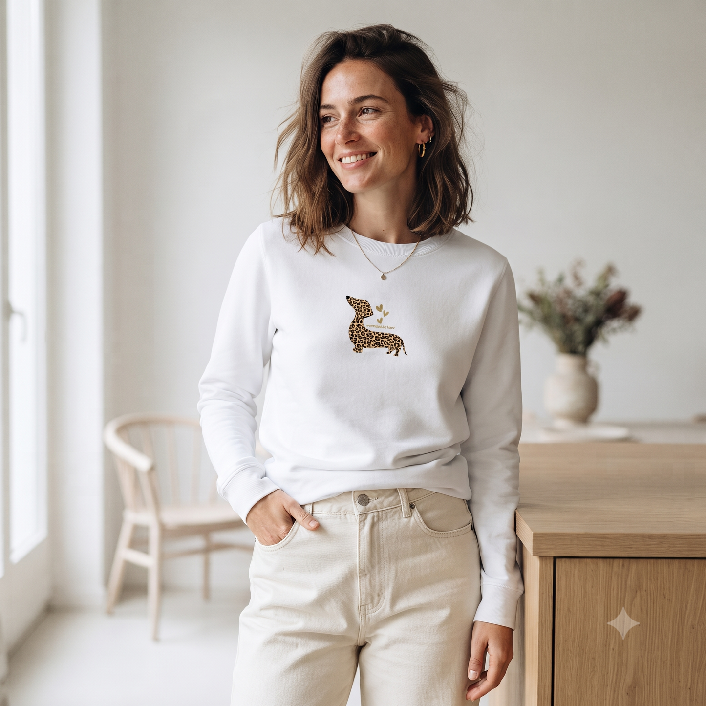 Damen Sweatshirt Damen T-Shirt mit Fashion Dackel