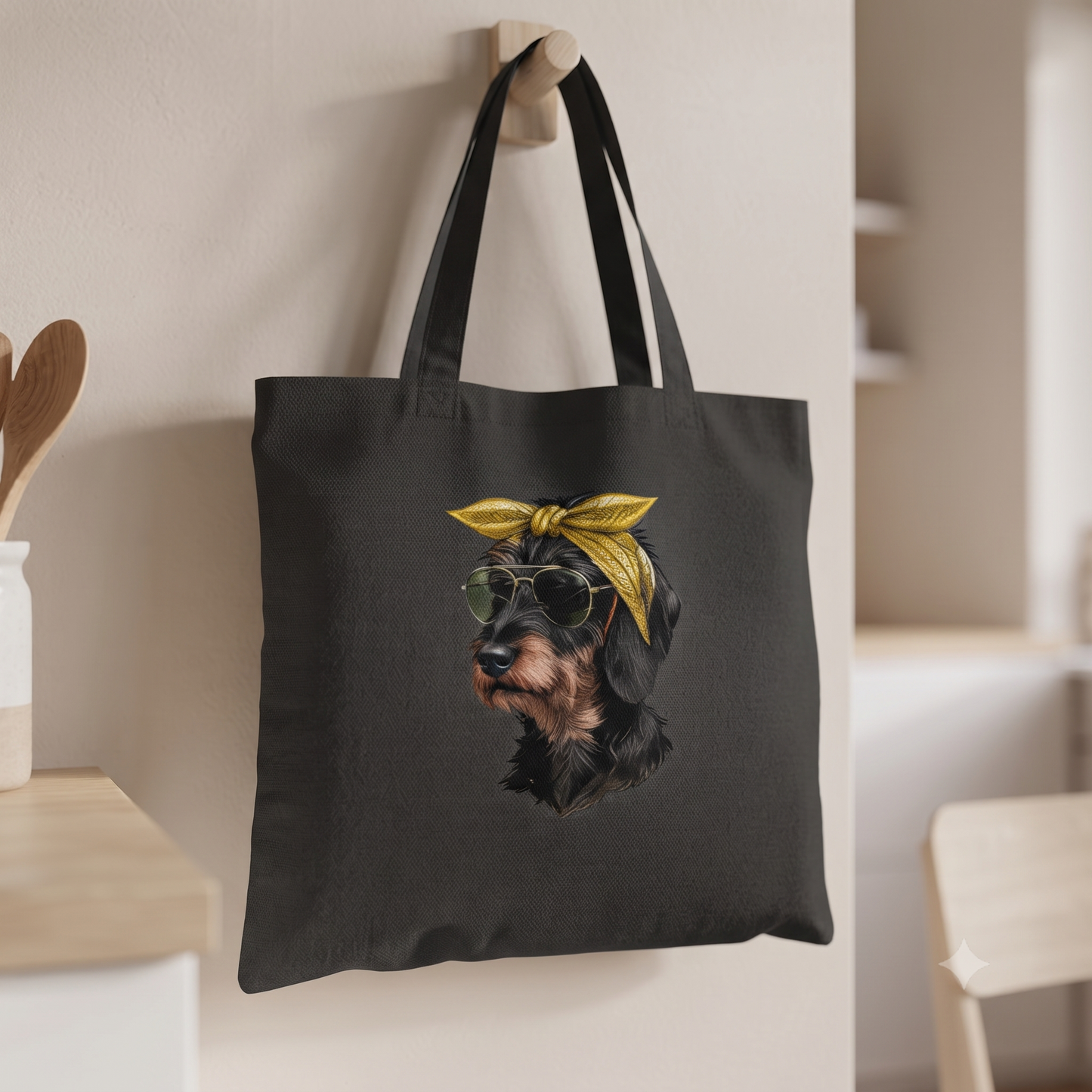 Baumwolle Tote Bag - Tragetasche mit Dackel Weenie Chic