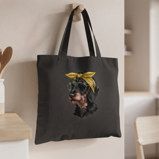 Baumwolle Tote Bag - Tragetasche mit Dackel Weenie Chic
