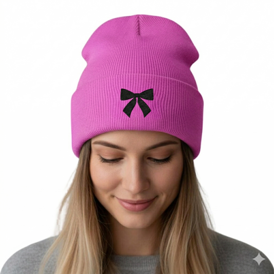 Beanie Valentine's Drop mit Schleife Stickerei  - Beanie