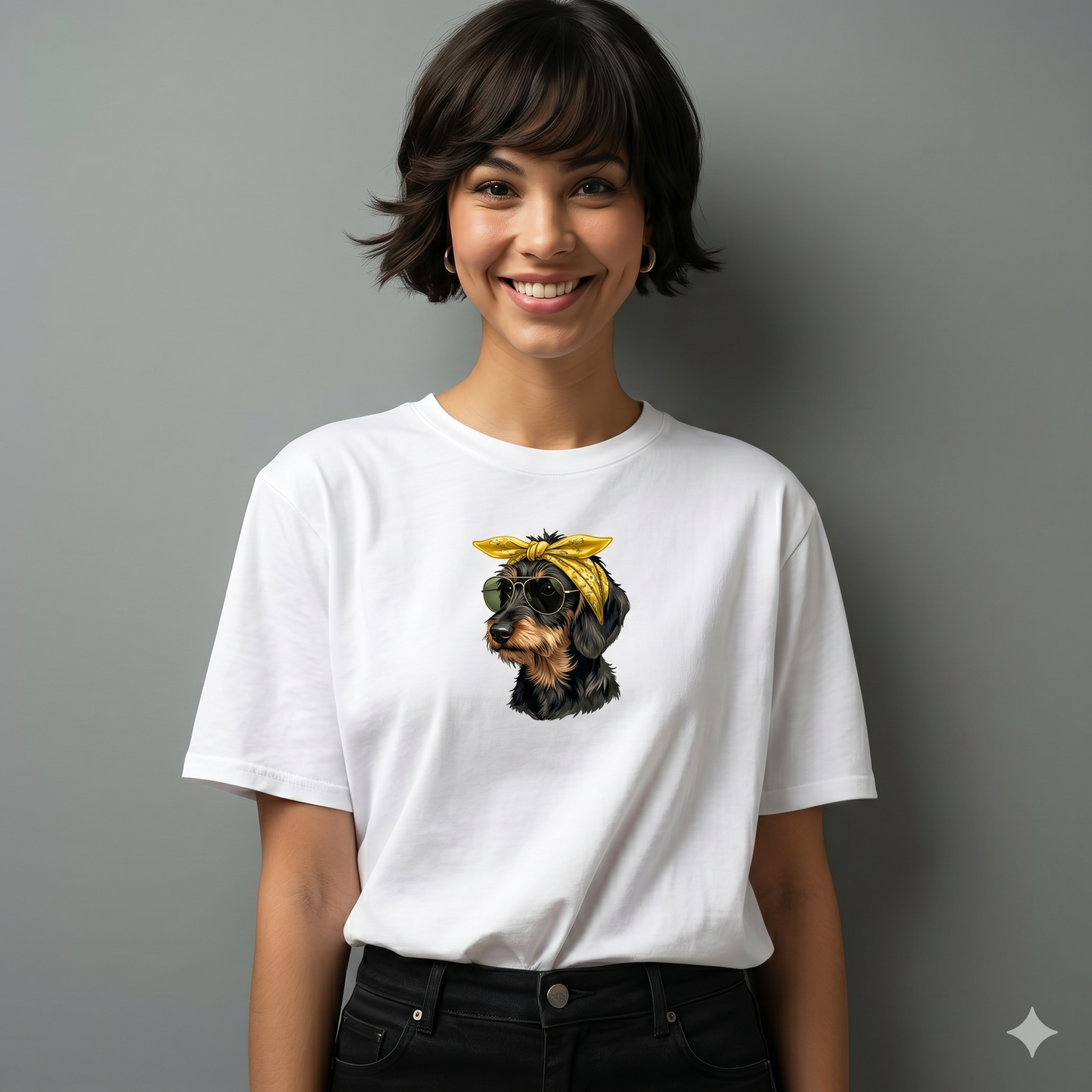 Damen Premium Bio T-Shirt "Weenie Chic Club" Rauhaar Dackel Design
