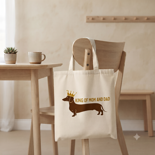Tote Bag mit Dackel King Print - Tragetasche