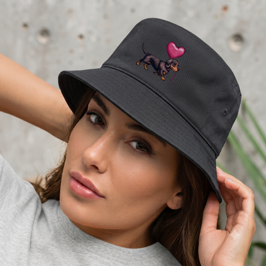 Bucket Hat Dackel mit Herz Ballon | GLAM ART