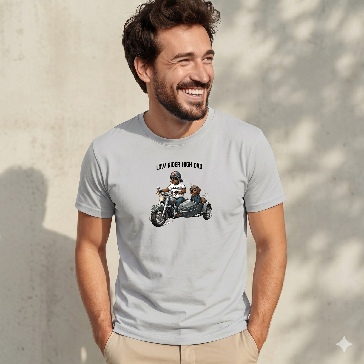 T-Shirt für Männer mit Dackel Design Low rider high dad