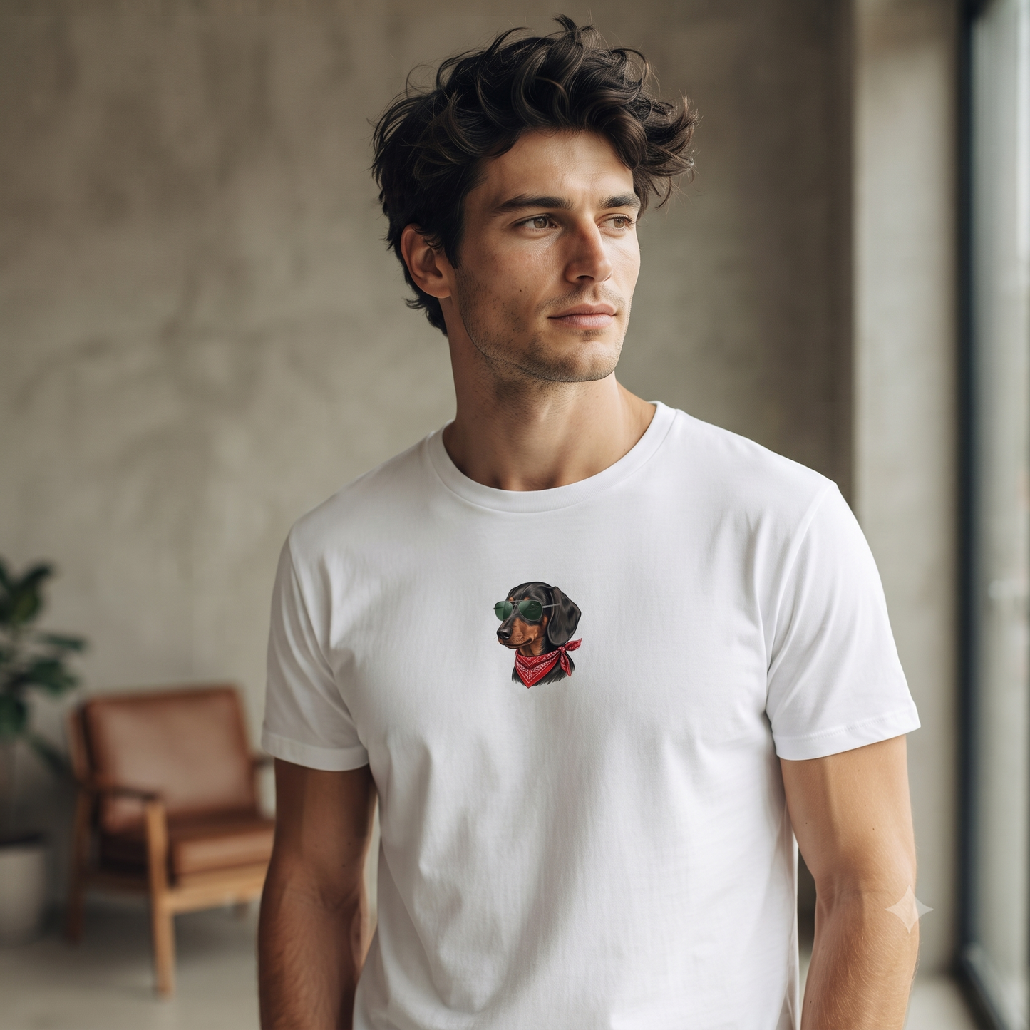 Herren Premium Bio T-Shirt – mit King Cool Dackel Motiv
