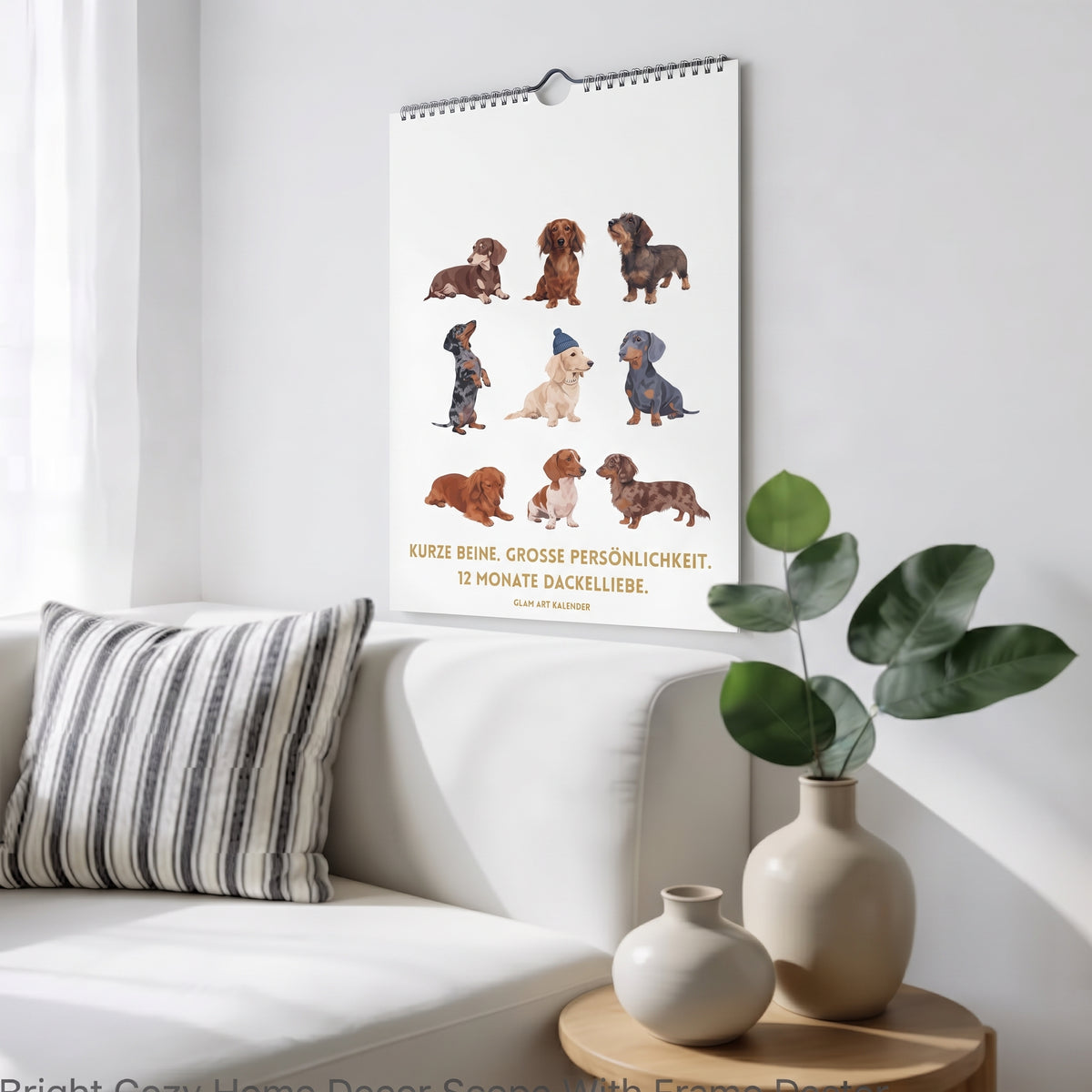 Dackel Wandkalender 2027 A4 | Motive mit passenden Zitaten | GLAM ART